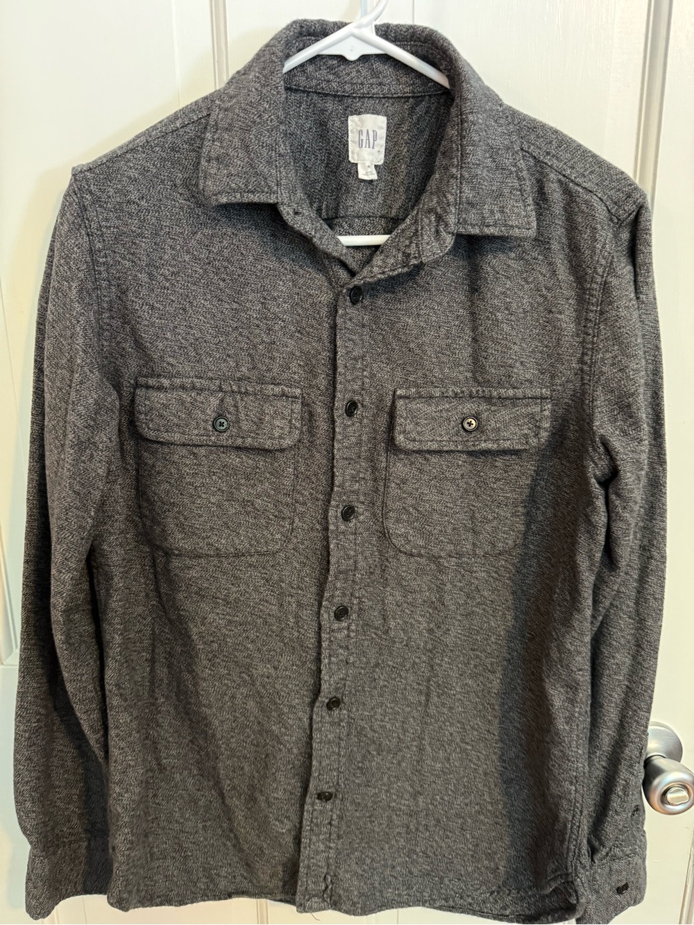 GAP Dark Heather Gray Knit Shirt Jacket